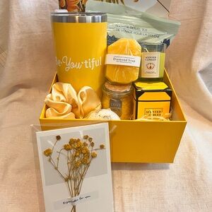 Hello Sunshine Yellow Gift Box with Tumbler and Candles